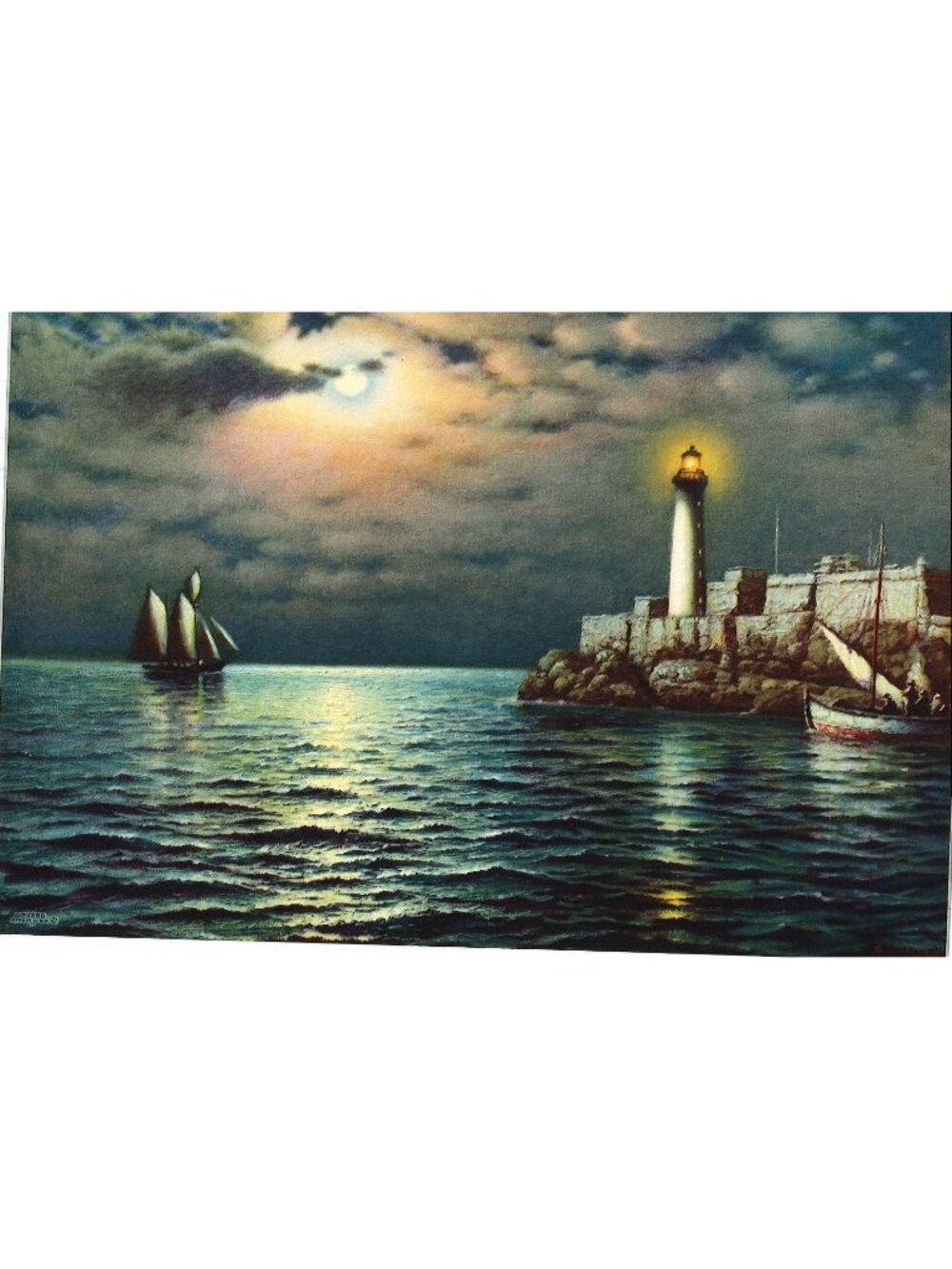 Vintage Calendar Print A Beacon to Guide You Home 6x8